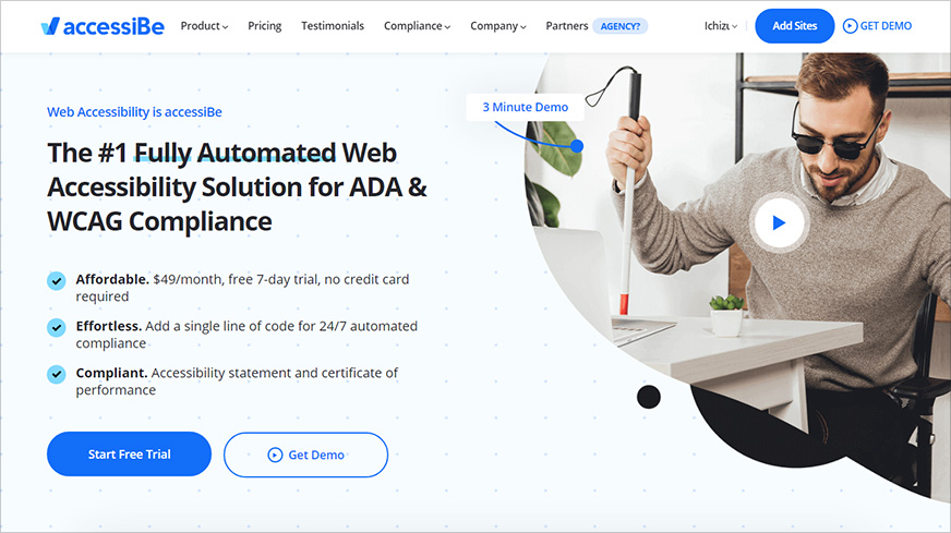 Accessibe platform home page
