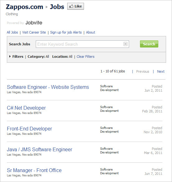 Jobs Postings on Facebook