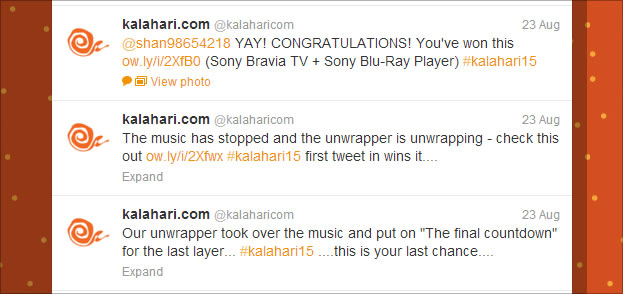 Prize giving tweets