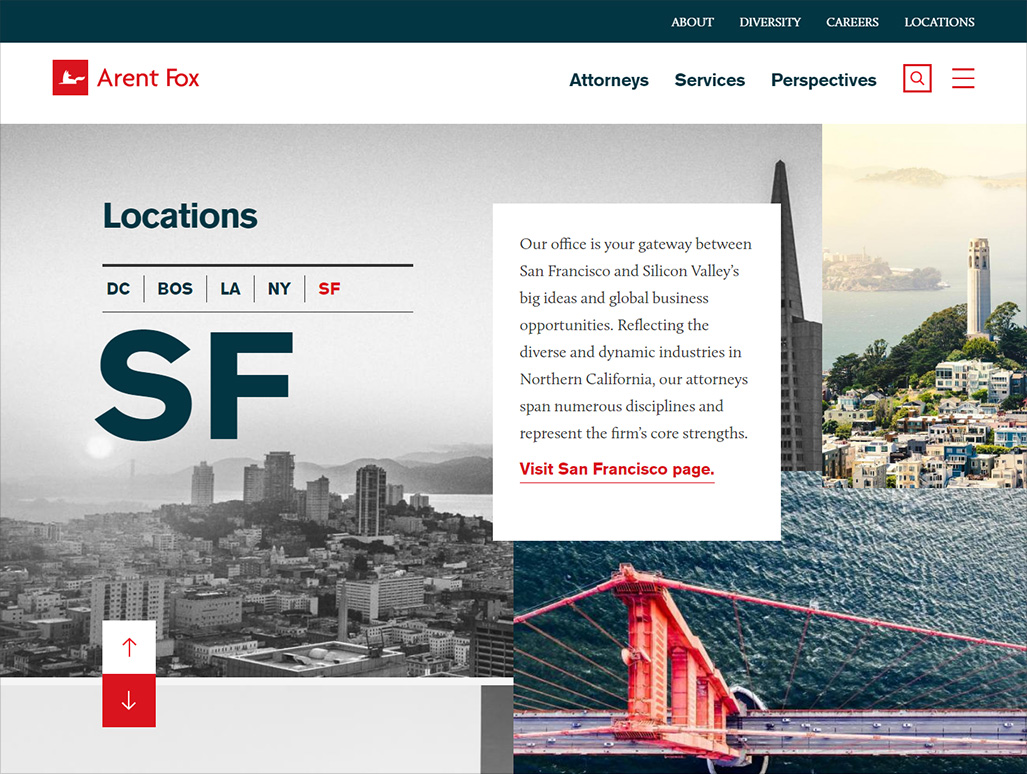 Arent Fox website location pages