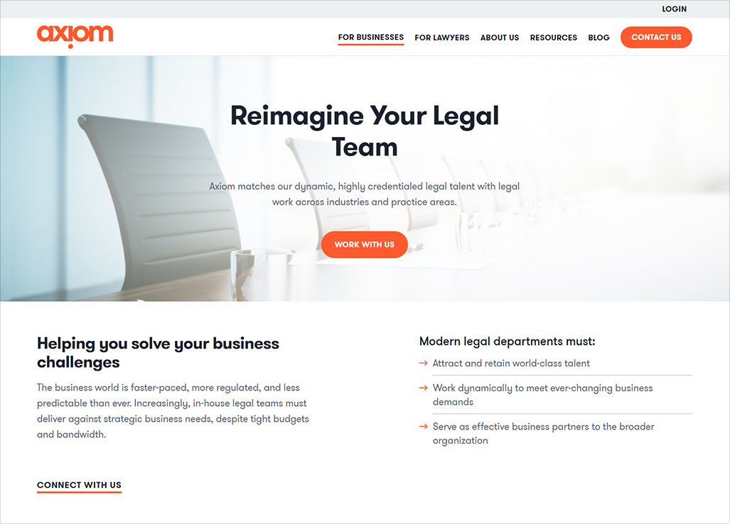 Axiom website design
