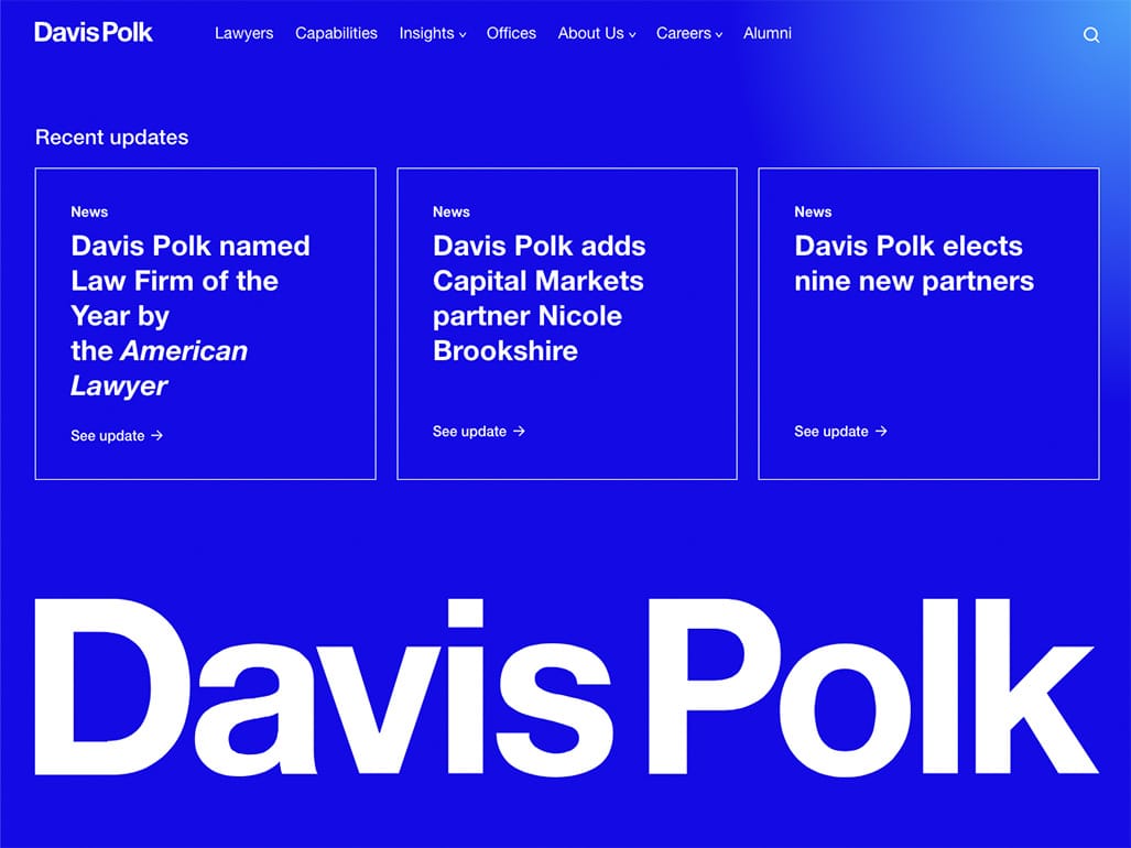 Davis Polk home page design