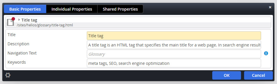 Setting the title tag in the CMS