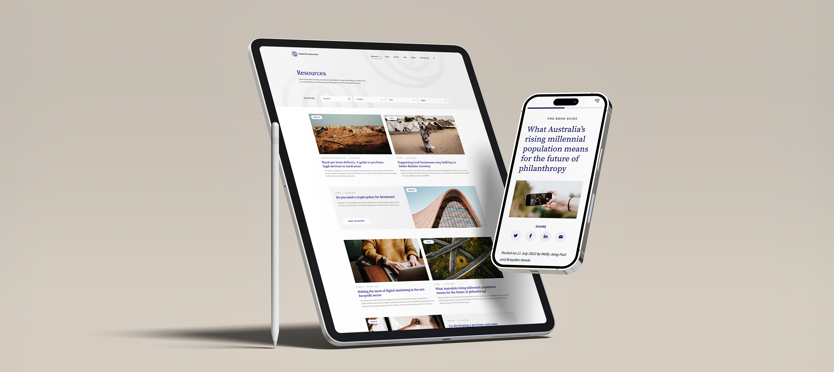 Custom development of pro bono hub