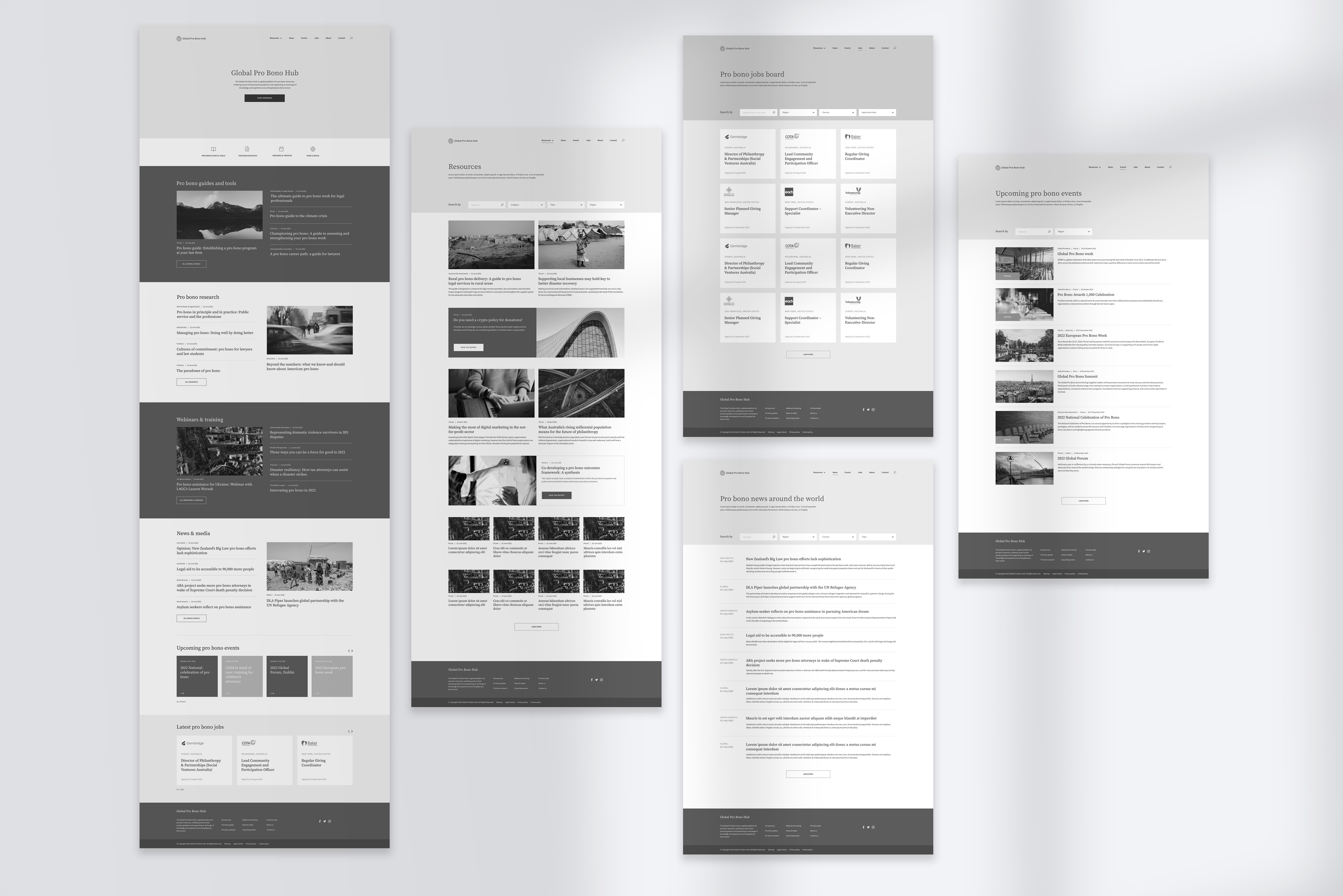 Pro bono website strategy and wireframes