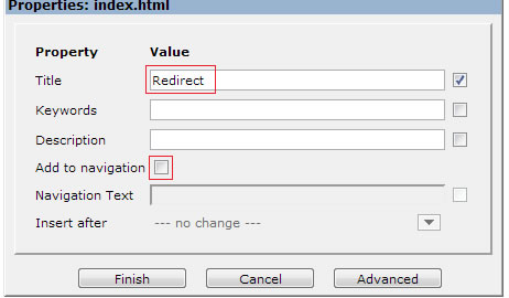 Redirect file properties