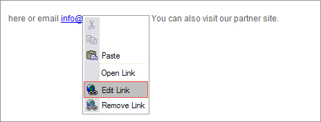Editing links in OpenCms