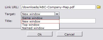 Linking to a target in a new window