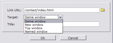 Link target same window or new window