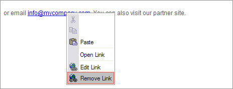 Removing links in OpenCms