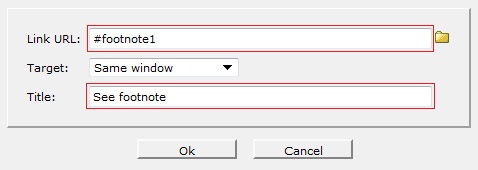 Embed anchor text link