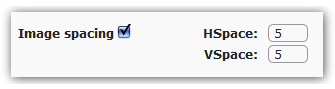 Setting vertical and horizontal image spacing